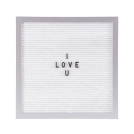 Melannco Felt Letter Board, Hexagonal, with Letters & Numbers, for Announcements, White & Silver