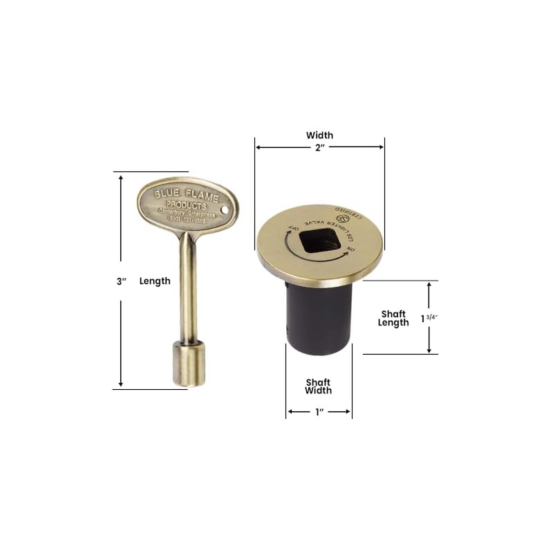 HPC Fire 1/2-Inch Straight Gas Fire Pit Shut Off Valve