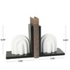 CosmoLiving by Cosmopolitan Wooden Abstract Decorative Bookends Layered Arched Non