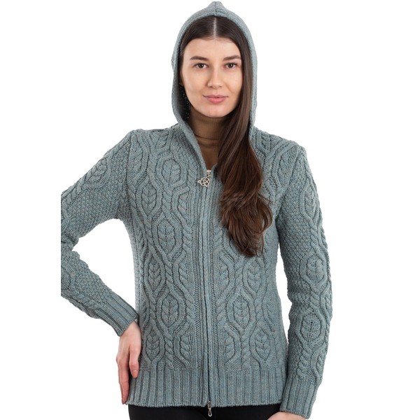 SAOL - Cárdigan con capucha y cierre para mujer, 100%