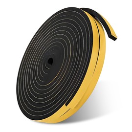 KYLOS Dichtungsband Selbstklebend Für Türen, Fensterdichtung10Mm(B) X 6Mm(D) Lärm Schalldämmung Wasserdicht Gummidichtung Abdichtungsband Schwarz (2 Rollen Je 4M Lang)