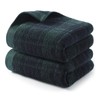 REDKISS 100% Cotton Hand Towels for Bathroom, Green Checkered Towel,