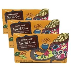 Trader Joe's 3 Packs Trader Joe's Spiced Chai Black Tea 20 Tea Bags 2.2 oz Each Pack