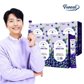 Haruhana 100% Blueberry Puree Sticks with Chewy Fruit Pieces, 70 Packets (Total 5 Boxes) / 40 US Blueberries per Packet, Anthocyanin / 과육이 씹히는 하루하나 블루베리 100% 퓨레 스틱 70포(총 5박스)  1포당 미국산 블루베리 40알 안토시아닌