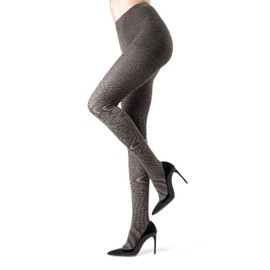 MeMoi Wild Side Cotton Sweater Tights Black Medium/Large