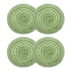 sourcing map 4pcs Round Braided Placemats 4" Non-Slip Round Table