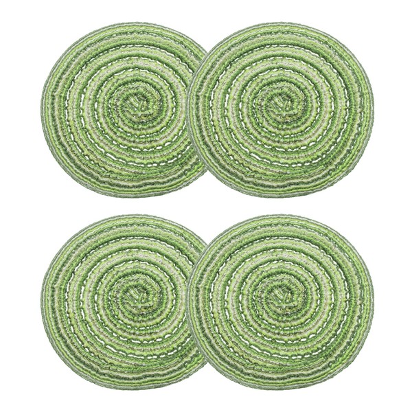 sourcing map 4pcs Round Braided Placemats 4" Non-Slip Round Table