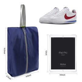 BeeGreen Black Navy Shoe Organizer Set - 6 Pack Shoe Bags For Travel with Zipper Closure and Handle,Stylish and Portable Nylon Shoe Storage for Men and Women's Travel Gifts and Home Storage