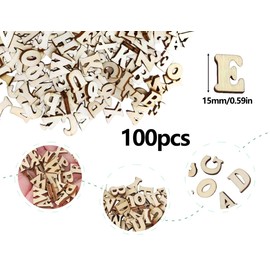 AOYEGIC 400 Stück Holzbuchstaben,A-Z Unbearbeitete Kleine Holz Buchstaben,Großbuchstaben Deko zum Basteln und Bemalen,für DIY Kunsthandwerk Hochzeit Festival Party(15 mm)