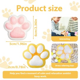 HAMKU Pack of 4 Cat Paw Squishy Stress Toy Cat Paw Squeeze Toy Kawaii Stress Relief Toy Squeeze Toy Cute Squishy Stress Balls with Balls Funny Anti Stress and Anxiety Relief (A)