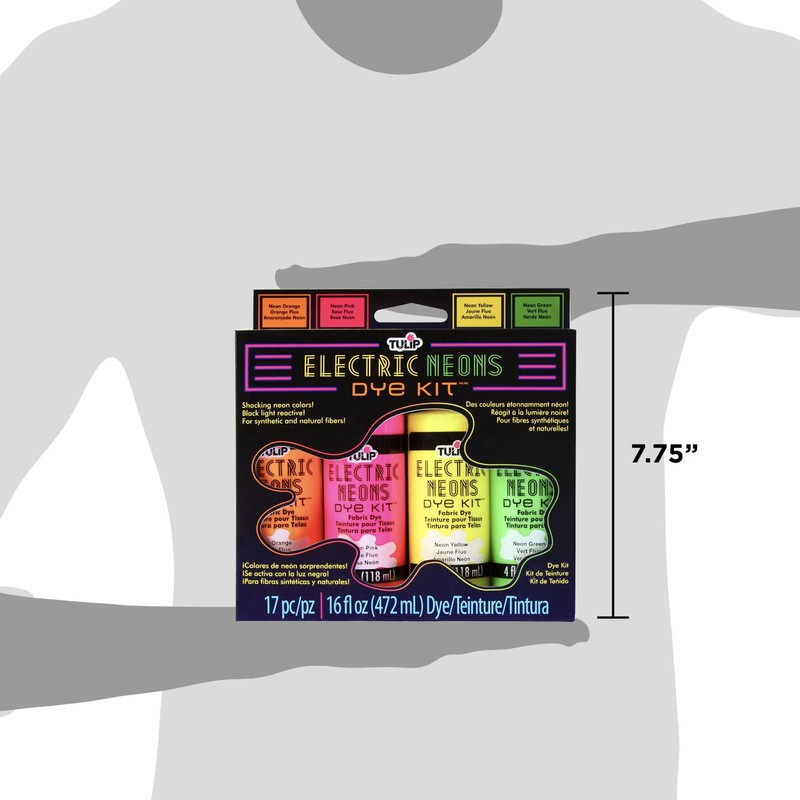 Tulip Electric Neons Tie-Dye Kit, Party Activity, Black Light Reactive