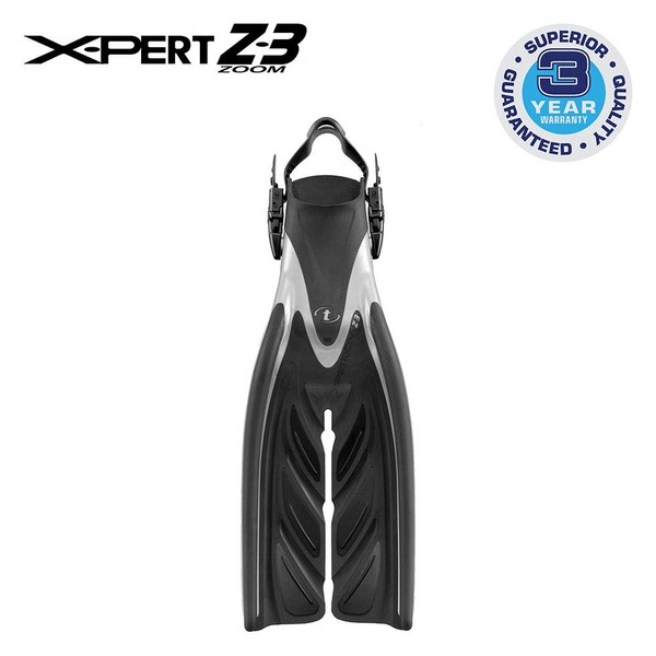 TUSA SF-15 X-Pert Zoom Z3 Open Heel Scuba Diving Fins, L-XL, Black