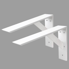 Countertop Support Bracket 14 Inch Heavy Duty Shelf Bracket 2 Pack 3/8" Thick White 14"x10"x2.5" for Granite Quartz Wood Laminate Countertops