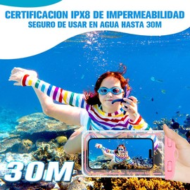 4 Pack Funda Impermeable para Celular, Pantalla Táctil Bolsa para Celular contra Agua, Universal Funda Celular Waterproof para iPhone, Samsung Galaxy, Huawei, XIAOMI (MAX 7.2 Pulgadas)