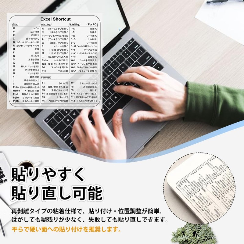 CYBRIDGE EXCEL Short Cut Key Sticker PVC Transparent Sticker Excel