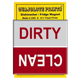 Dishwasher Magnet Clean Dirty Sign, Strong Clean and Dirty Magnet for Dishwasher (Red and Gray Design)