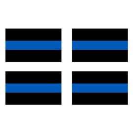 Rogue River Tactical 4 Pack Thin Blue Line - Lives Matter Flag Sticker 5x3 Support Local Law Enforcement Police Officers