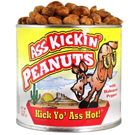 ASS KICKIN’ Habanero Pepper Spicy Hot Peanuts – 12oz - Perfect Premium Hot and Spicy Peanuts - Ultimate Spicy Snack Gourmet Gift Hottest Peanuts - Try if you dare!
