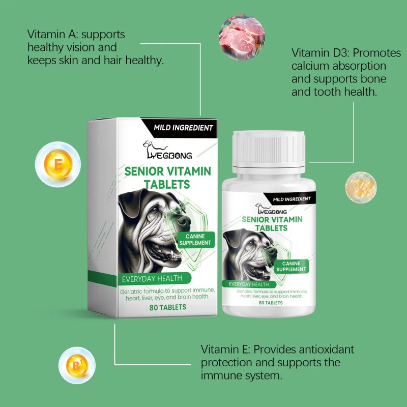 Multivitamínico Perros Senior - Articulaciones/piel - 80pzs