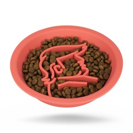 Dog Slow Feeder Red Bowl Dog'nald Trump Design - 2024 Edition - Premium Food Grade Silicone - Interactive Slow Feeder & Lick Mat - Dishwasher Safe - Anti-Slip - Fun & Engaging Design for Dogs