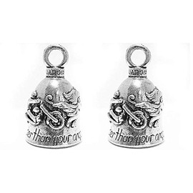 Guardian Never Ride Faster Than Your Angel Can Fly Motorcycle Biker Luck Riding Bell or Key Ring (2)