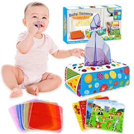 Avesa Baby Toys 6 to 12 Months - Baby Tissue Box Toy Montessori Toys for Babies 6-12 Months Soft Crinkle Infant Sensory Early Learning Toy for 1 Year Old Babies Boys Girls Gifts