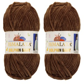 Himalaya Dolphin Baby Yarn 100% MicroPolyester Lot of 2 skn 264 Yards 2x100gram Super Bulky :6 Baby Chenille Yarn (80366)