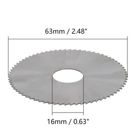 Utoolmart Circular Saw Blade 63mm x 16mm x 0.6mm 72T Cutting Saw Blade HSS Steel Round Slitting Saw Cutter