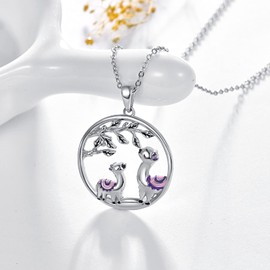 TANGPOET Alpaca Lama Necklace, Alpaca Chain, Tree of Life Alpaca Pendant, 925 Sterling Silver, Animal Alpaca Gifts for Girls, Women, Mother, Daughter Necklace, Sterling Silver