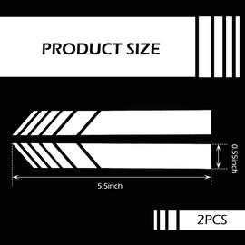 Zikefest 2PCS Car Rear View Mirror Stickers, Vinyl Car Body Decor Sticker, Car Exterior Accessories, Stripe Decals for Car SUV (White)