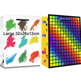 2 Gift Bags 32 cm x 26 cm x 12 cm Gift Bags Large Birthday Wedding Christmas Set of 2 Large L 22