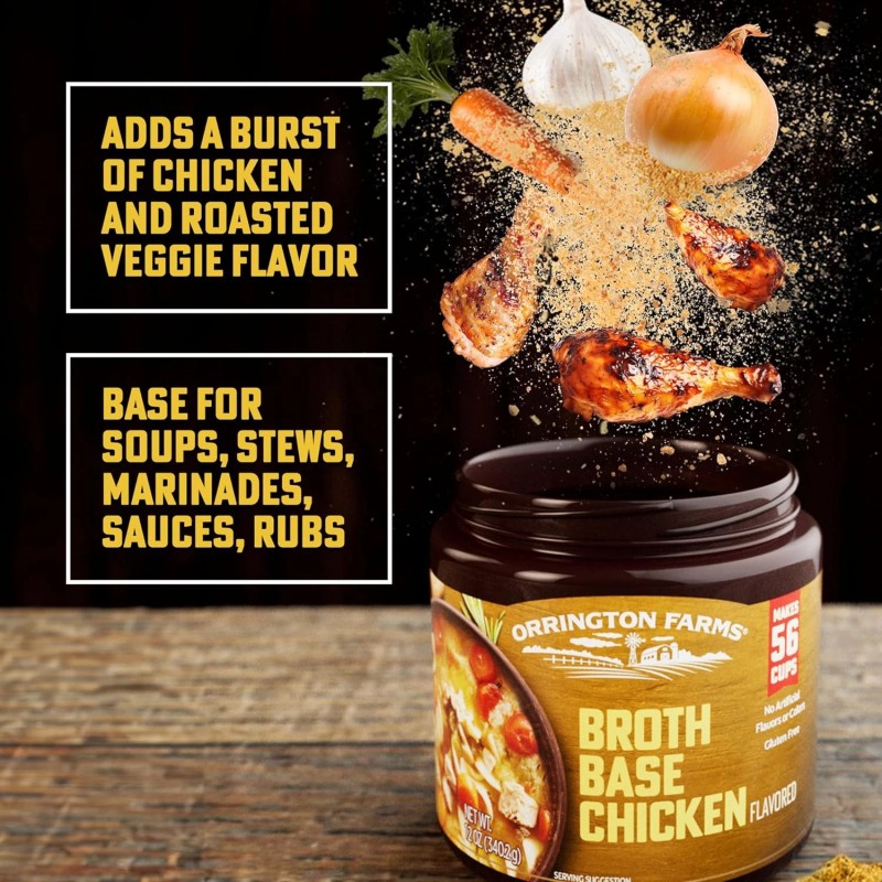 Orrington Farms Chicken Flavored Broth Base & Seasoning, 12 Ounce