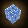 Blue Opaque Squared Corner Dice with White Pips D6 12mm