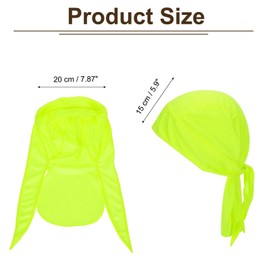 PATIKIL Sweat Wicking Cap, Skull Cap Football for Men Dew Rags Breathable Cooling Helmet Liner Bandana for Cycling Running Sports Hat, Fluorescent Green