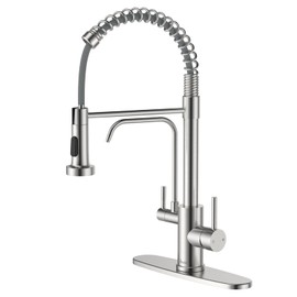 APPASO Kitchen Faucet with Drinking Water Faucet, 3 in 1 Pull Down Faucet with Purfied Water Faucet, 20 Inches High Arc Kitchen Water Filter Faucet, Brushed Nickel (Without Filtration Device)