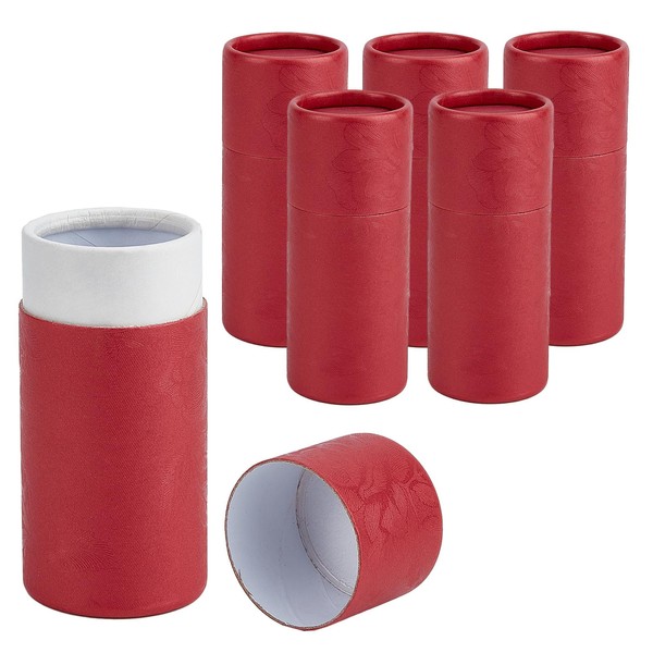 NICENEEDED 6 Pcs 30ML Red Kraft Paper Tubes with Lid,