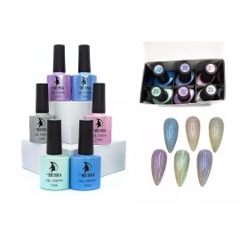 Mussa Gel Semipermanente Gama Cristal Reflectivo Marca Mussa Uñas