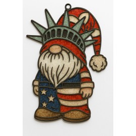 Cute Gnome Christmas Tree Ornaments, Santa Gnome Ornament in American Flag Colors, Gnome Gifts for Holiday Presents, Christmas Tree Decorations, Gift Exchange Ideas, Gnome Ornament Decorating Fun