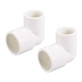sourcing map PVC Pipe Fitting 90 Degree Elbow Schedule 40 White 20mm X 25mm Socket 5pcs