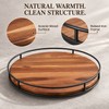 Acacia Wood Lazy Susan Turntable, 360° Rotating Kitchen Countertop Organizer
