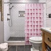 Volens Pink Ruffle Shower Curtain Farmhouse/Rustic Fabric Cloth Shower Curtains