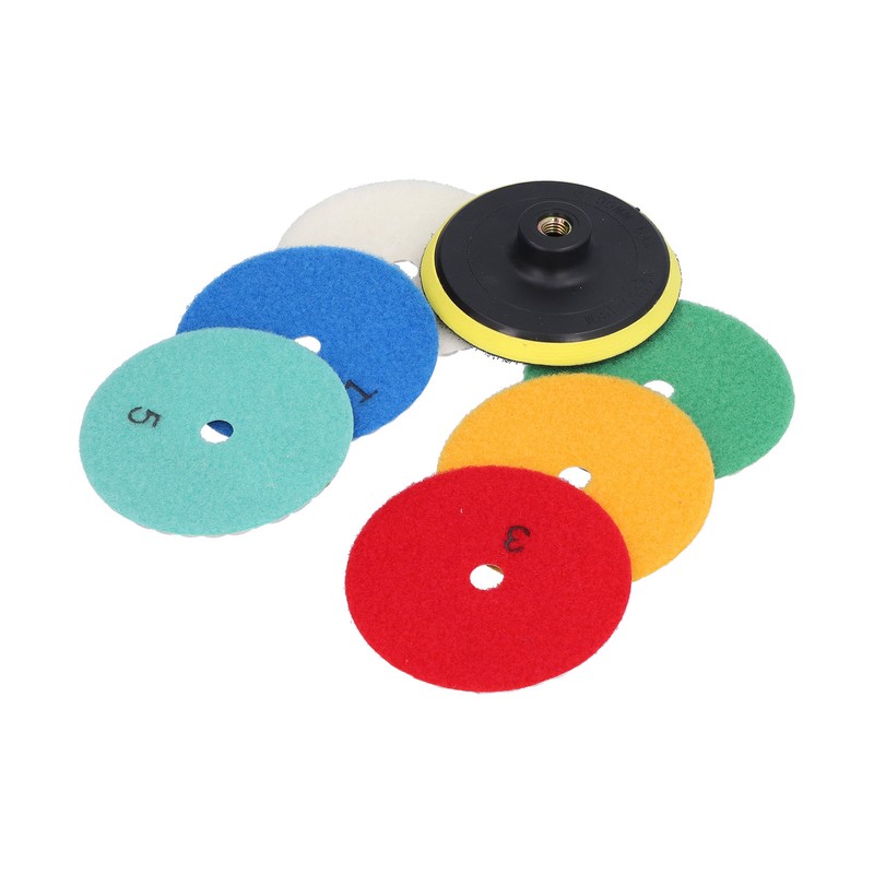 6Pcs Dry Diamond Polishing Pads 1Pc Backer Polish Kit for