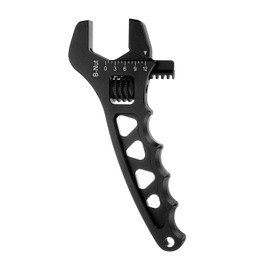 sourcing map Adjustable Wrench 7" AN3-AN16 Aluminum Alloy Plumbers Wrench Set with Hexagonal Jaw for an Hose Fitting Adapter End and Plumbing Repairs, Black