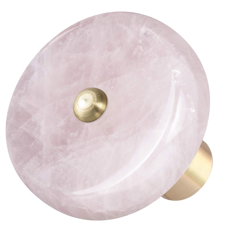 mookaitedecor Set of 4 Rose Quartz Crystal Drawer Knobs with