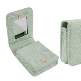 Biiange Lipstick Holder, Lipstick Case with Mirror, Mini Portable Makeup Holder for Women Girls, for Outside Mini bag Travel Cosmetic Pouch (1Pcs) (Green)