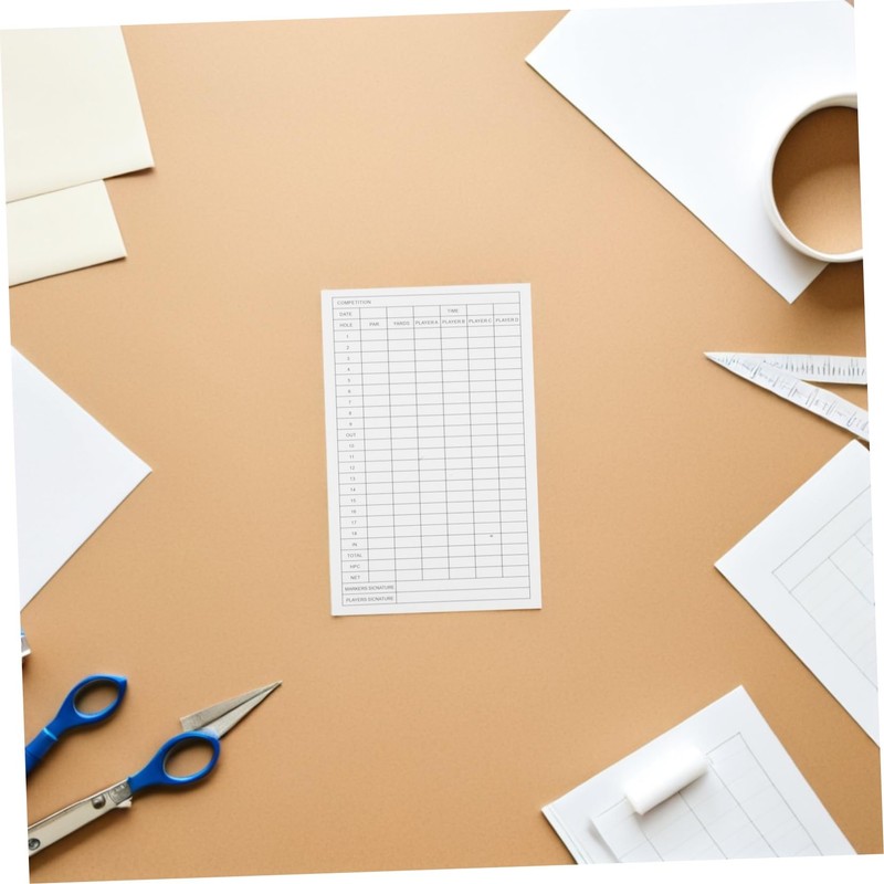 BESPORTBLE 35pcs Golf Score Tracker White Coated Paper Scoreboard for