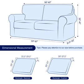 SUBRTEX 5 Pieces Stretch Sofa Slipcover Sets Couch Cover Sets Backrest Cushion Covers Furniture Protector Collection Set for Oversize Sofa Loveseat Chair Slip Covers(Medium, Teal)
