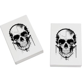 2 x 45mm 'Cyborg Skull' Erasers/Rubbers (ER00039833)