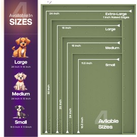 BossGrace Dog Food Mat - 24x15” Large Silicone Pet Food Mat, Raised Edges Dog Mat for Food and Water Prevent Spill, Waterproof Cat Food Mat for Floors, Easy Clean Dog Bowl Mats for Food and Water