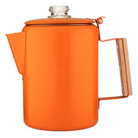 COLETTI Bozeman Camping Coffee Pot — Camping Coffee Makers, Coffee Percolator – America's Sleekest Percolator – NO Aluminum or Plastic (Orange)